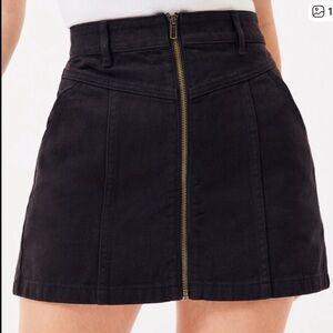 PacSun Dark Blue A-Line Skirt with Zipper